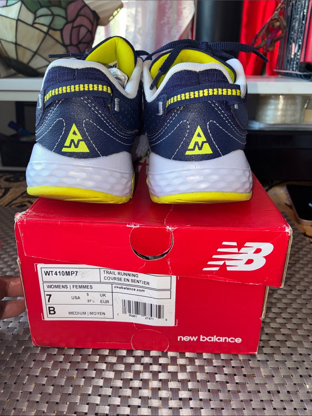 New Balance Navy and Yellow Women's Trail Sneakers - Picture 5 of 6